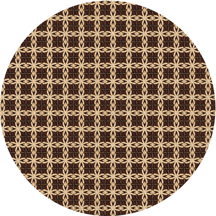 Square Patterned Brown Sand Brown Rug, pat2758org