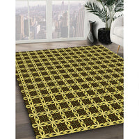 Patterned Black Brown Rug, pat2758yw