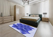 Patterned Blue Orchid Blue Rug in a Bedroom, pat2759blu