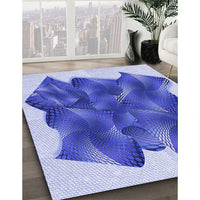 Patterned Blue Orchid Blue Rug, pat2759blu