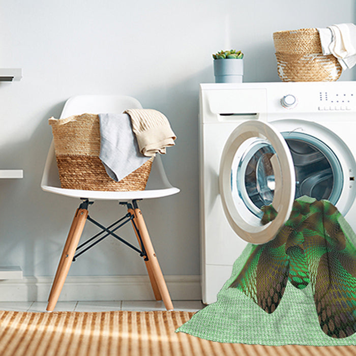 Machine Washable Transitional Pastel Green Rug in a Washing Machine, wshpat2759grn