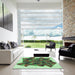 Machine Washable Transitional Pastel Green Rug in a Kitchen, wshpat2759grn