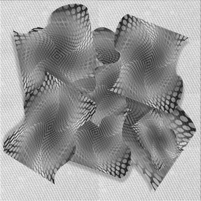 Round Patterned Platinum Silver Gray Rug, pat2759gry