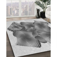 Patterned Platinum Silver Gray Rug, pat2759gry