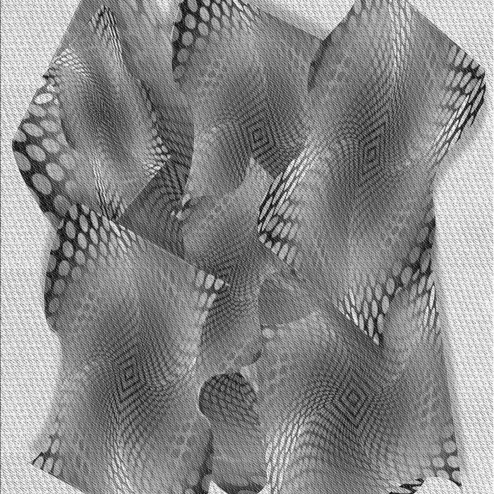 Patterned Platinum Silver Gray Rug, pat2759gry