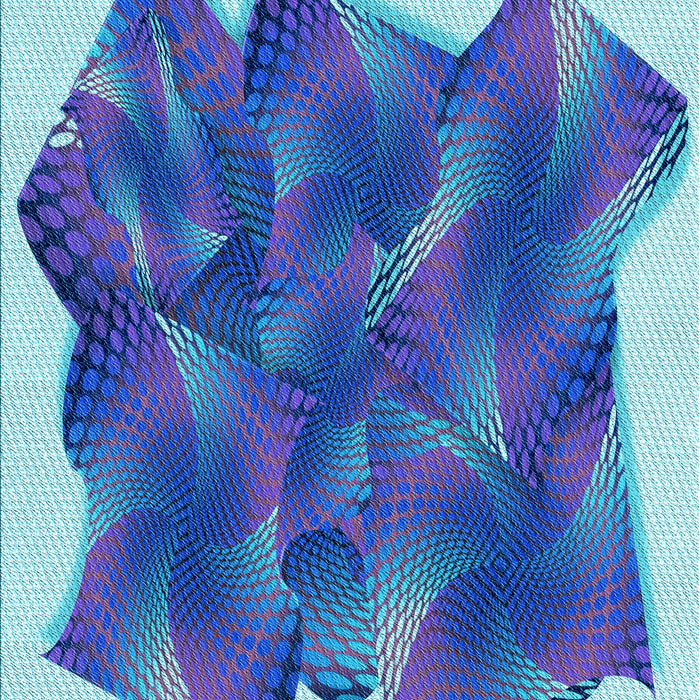 Patterned Sapphire Blue Rug, pat2759lblu