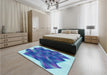 Patterned Sapphire Blue Rug in a Bedroom, pat2759lblu