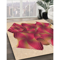 Patterned Crimson Red Rug, pat2759org