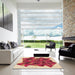 Machine Washable Transitional Crimson Red Rug in a Kitchen, wshpat2759org
