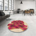 Round Patterned Crimson Red Rug in a Office, pat2759org