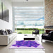 Square Patterned Blue Violet Purple Rug in a Living Room, pat2759pur