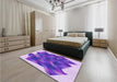 Patterned Blue Violet Purple Rug in a Bedroom, pat2759pur