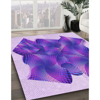 Patterned Blue Violet Purple Rug, pat2759pur