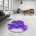 Round Patterned Blue Violet Purple Rug in a Office, pat2759pur