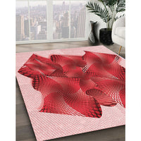 Patterned Pastel Pink Rug, pat2759rd