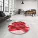 Round Patterned Pastel Pink Rug in a Office, pat2759rd