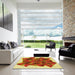 Square Patterned Red Rug in a Living Room, pat2759yw