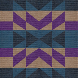Square Patterned Blue Novelty Rug, pat275