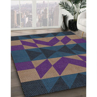 Patterned Blue Novelty Rug, pat275