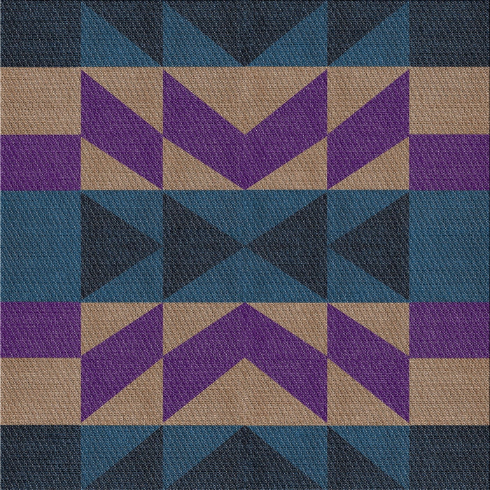 Sideview of Machine Washable Transitional Night Blue Rug, wshpat275