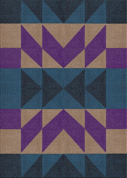Patterned Blue Novelty Rug, pat275
