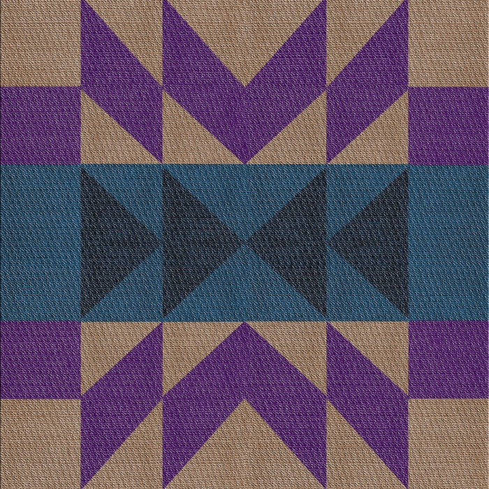 Patterned Blue Novelty Rug, pat275