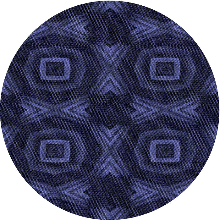 Square Patterned Night Blue Rug, pat276blu