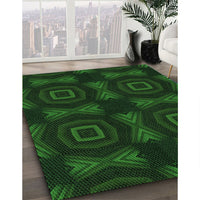 Patterned Green Rug, pat276grn