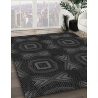 Patterned Midnight Gray Rug, pat276gry