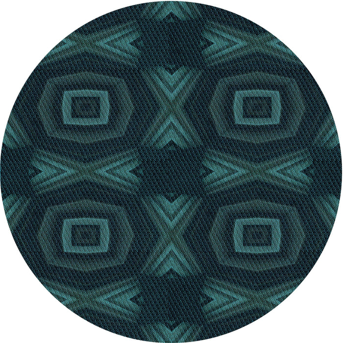 Square Patterned Teal Green Rug, pat276lblu