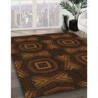 Patterned Saddle Brown Rug, pat276org