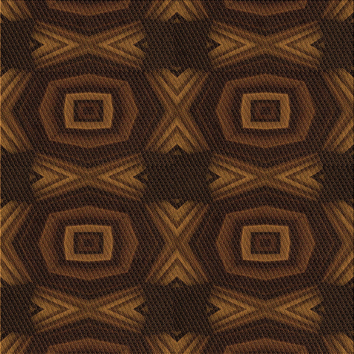 Round Patterned Saddle Brown Rug, pat276org