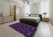 Patterned Deep Purple Rug in a Bedroom, pat276pur