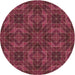 Square Patterned Cherry Red Rug, pat2760brn