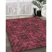 Machine Washable Transitional Cherry Red Rug in a Family Room, wshpat2760brn