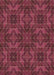 Machine Washable Transitional Cherry Red Rug, wshpat2760brn