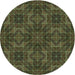 Square Machine Washable Transitional Olive Green Rug in a Living Room, wshpat2760grn