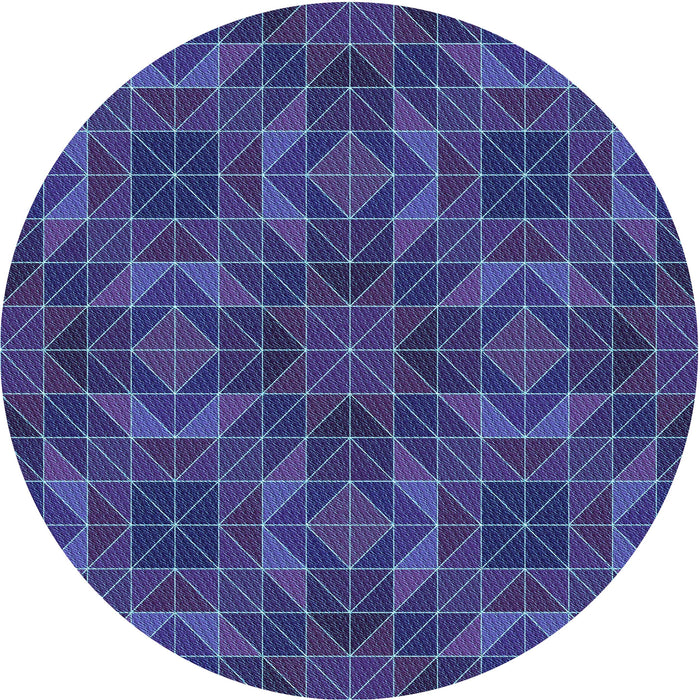 Square Patterned Royal Blue Rug, pat2760lblu