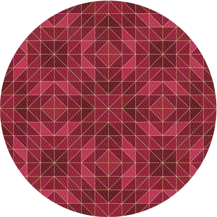Square Patterned Red Rug, pat2760org
