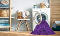 Machine Washable Transitional Jasmine Purple Rug in a Washing Machine, wshpat2760pur