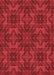 Machine Washable Transitional Red Rug, wshpat2760rd