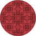 Square Patterned Red Rug, pat2760rd