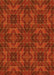 Machine Washable Transitional Orange Red Orange Rug, wshpat2760yw