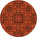 Square Patterned Orange Red Orange Rug, pat2760yw