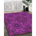 Patterned Crimson Purple Novelty Rug in Family Room, pat2760