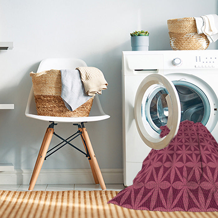 Machine Washable Transitional Rose Red Rug in a Washing Machine, wshpat2761brn