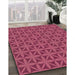 Patterned Rose Red Rug in Family Room, pat2761brn