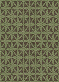 Machine Washable Transitional Green Rug, wshpat2761grn