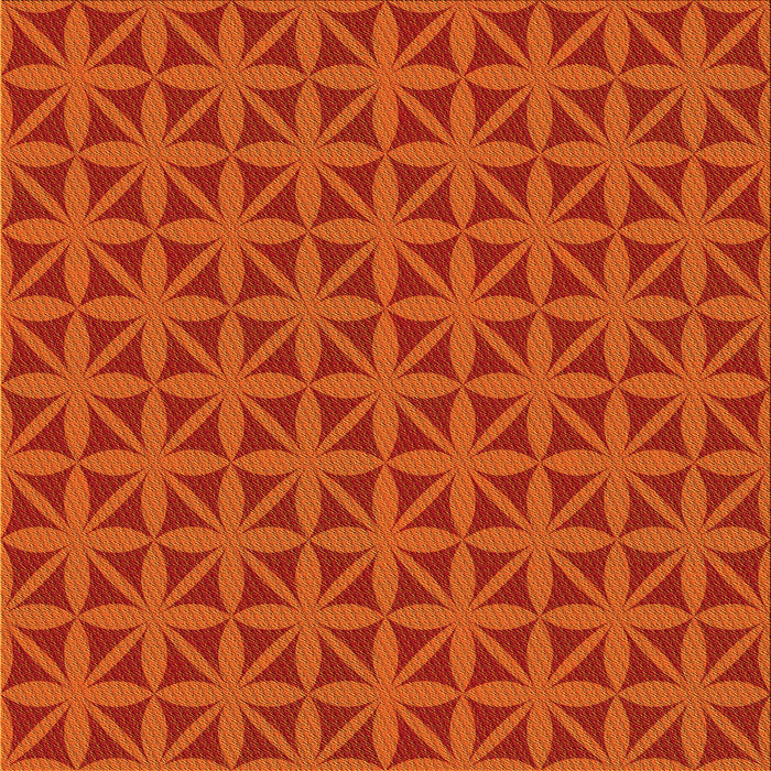 Round Patterned Orange Red Orange Rug, pat2761yw