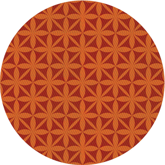 Square Patterned Orange Red Orange Rug, pat2761yw